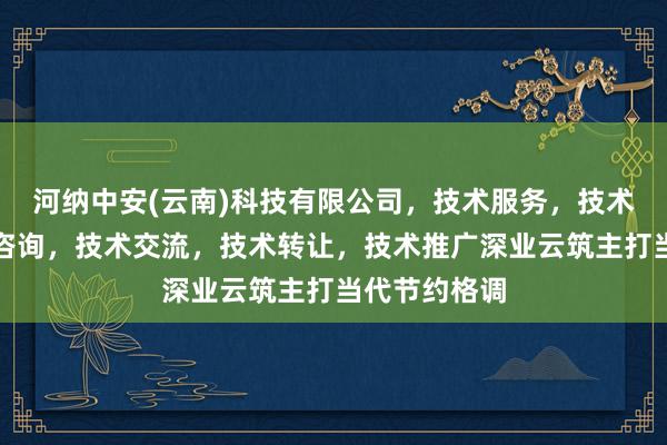 河纳中安(云南)科技有限公司,技术服务,技术开发,技术咨询,技术交流,技术转让,技术推广深业云筑主打当代节约格调