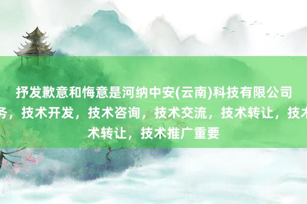 抒发歉意和悔意是河纳中安(云南)科技有限公司，技术服务，技术开发，技术咨询，技术交流，技术转让，技术推广重要
